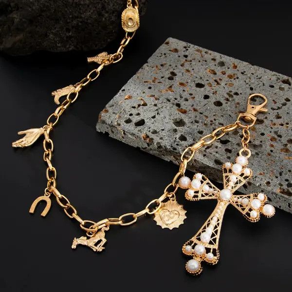 Jewelry Gold Chain Cross Pendant Wallet Chain, Men's Jewelry Size ONE SIZE - 3 Thumbnail