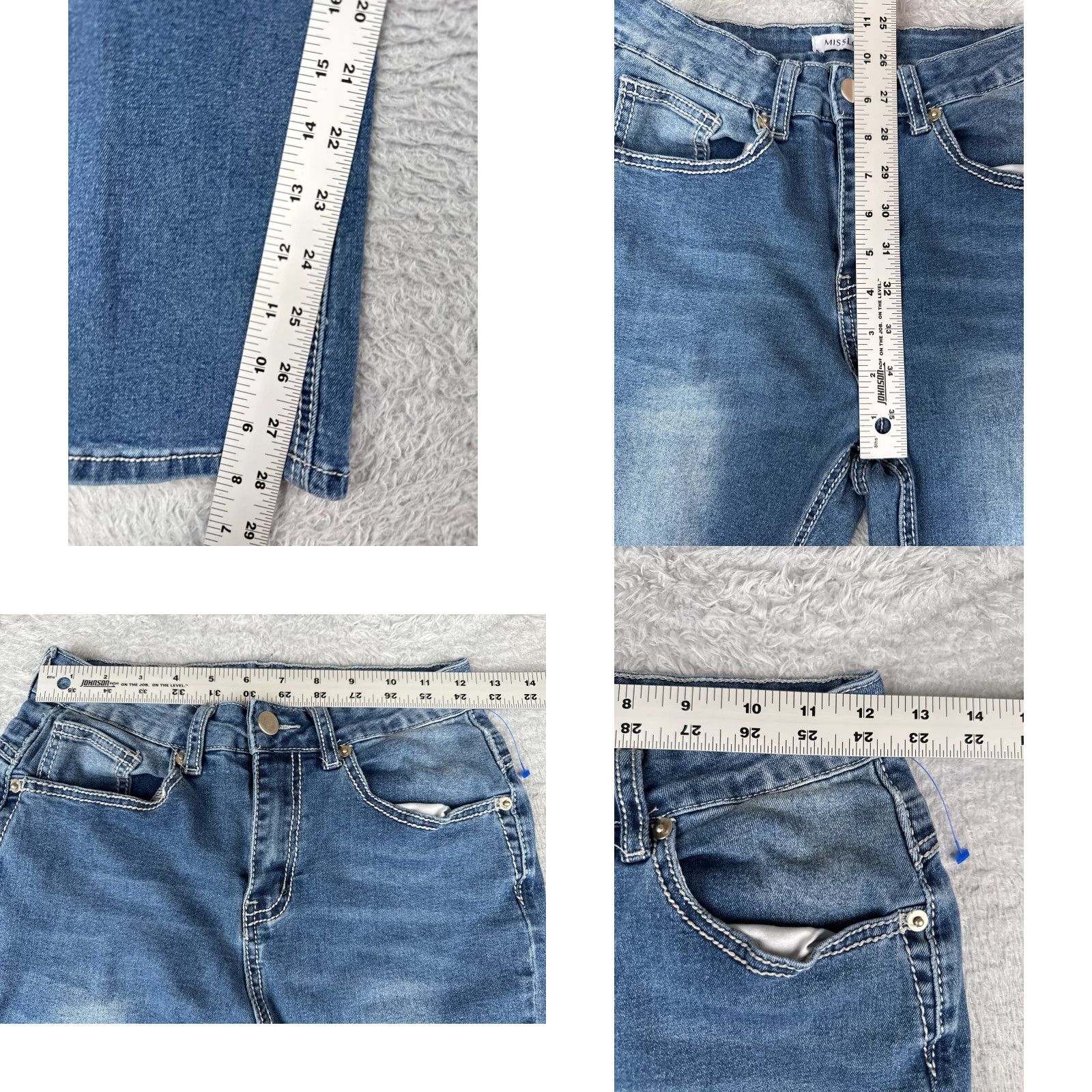 Vintage Misslook Jeans Womens Small Blue Bootcut Denim Mid Rise Cotton Blend 25x28 Size 28" / US 6 / IT 42 - 8 Thumbnail