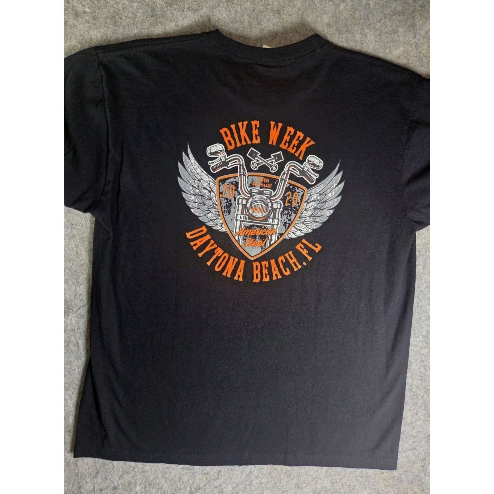 Delta Delta Daytona Beach Bike Week 2020 T-Shirt Black XL 79th Anniversary Graphic Tee Unisex Adults Long Sleeve Crew Neck Graphic Print Motorcycles Size US XL / EU 56 / 4 - 4 Thumbnail