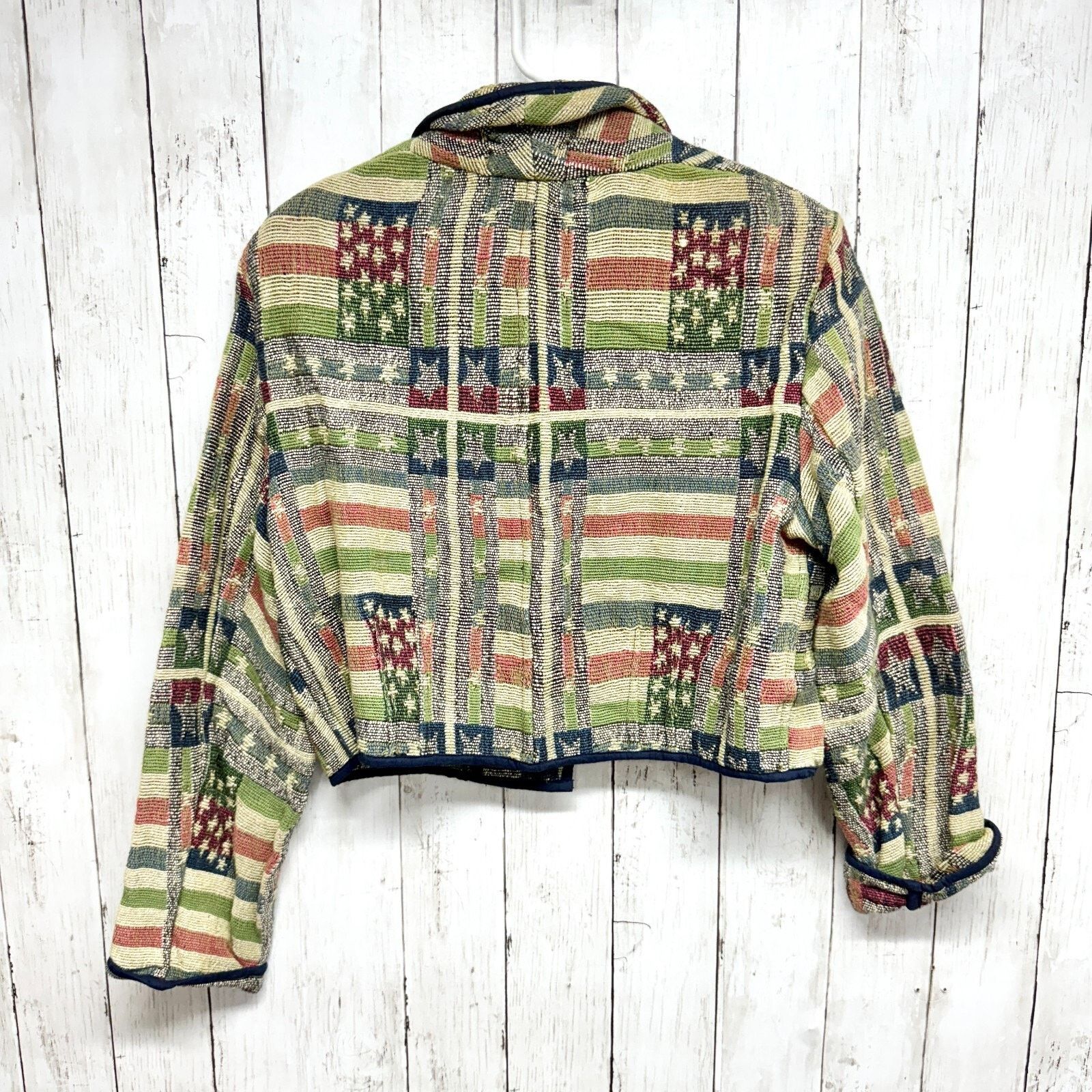Vintage Vintage Casual Corner L Americana Stars Stripes Woven Blazer Size L / US 10 / IT 46 - 3 Thumbnail