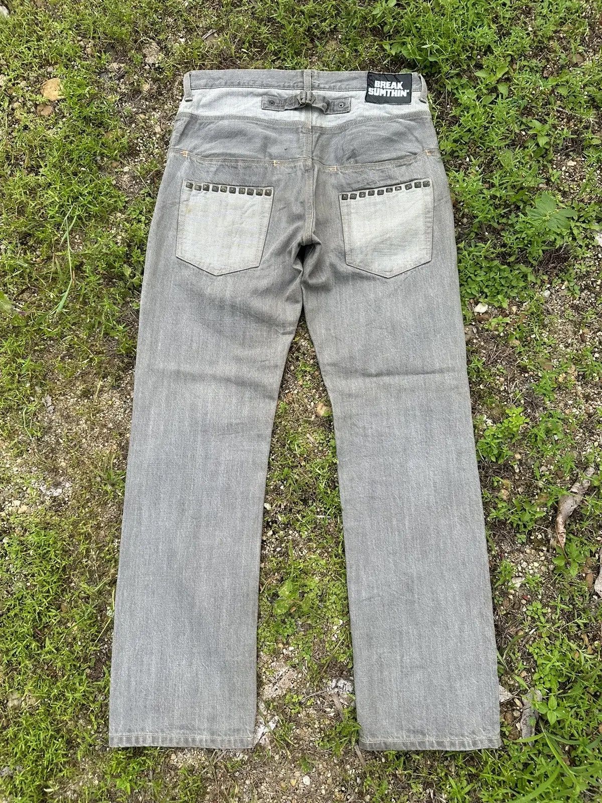 If Six Was Nine STUDDED/SPIKE VINTAGE REVOLVE JEANS BONDAGE CINCH BACK PANTS Size US 30 / EU 46 - 1 Thumbnail