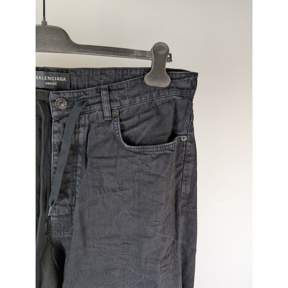 Balenciaga o1rshd1 Hybrid Baggy Denim Pants in Black Size US 30 / EU 46 - 4 Thumbnail