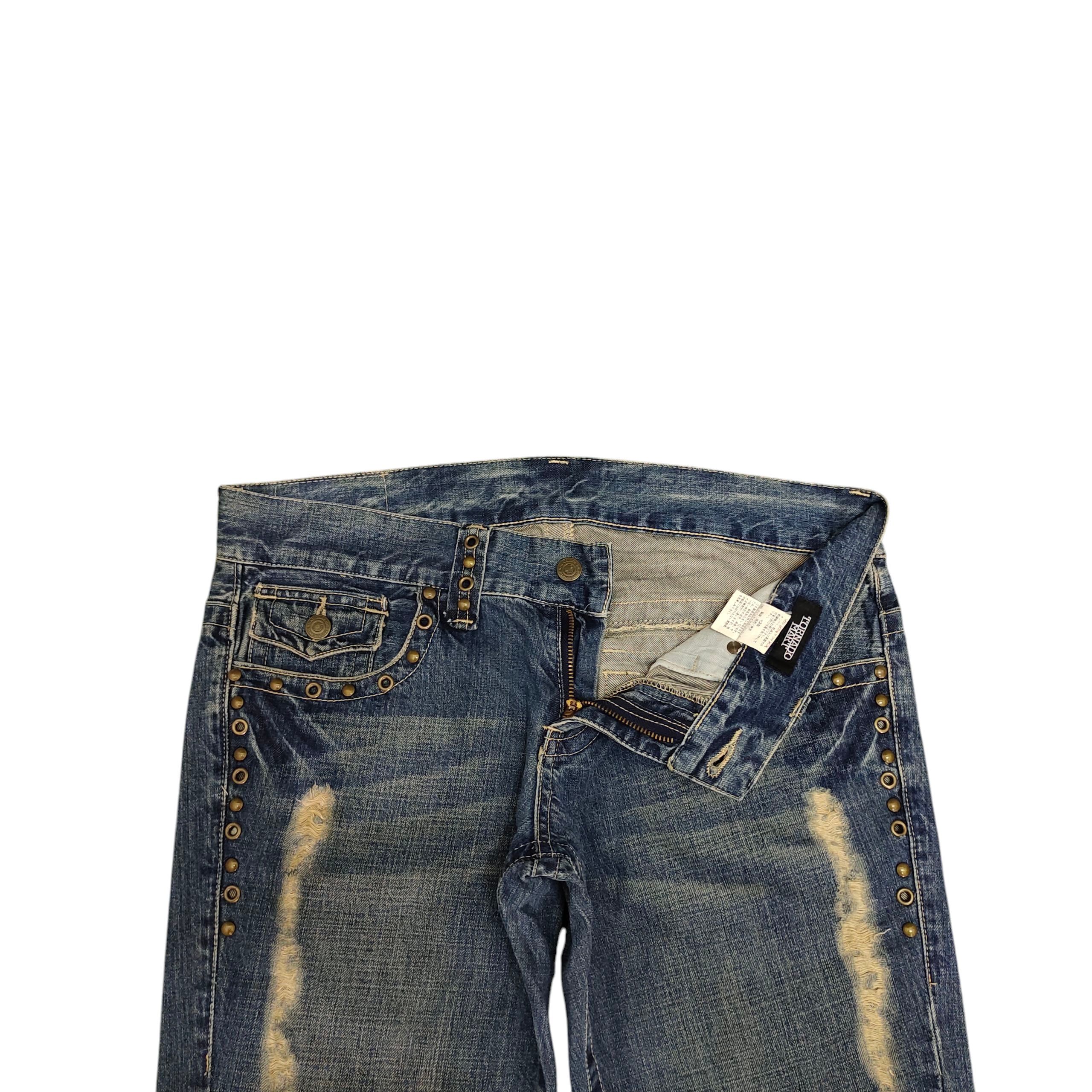 Tornado Mart Flare Jeans Tornado Mart Studded Embroider Distress Bootcut Size US 33 - 10 Thumbnail