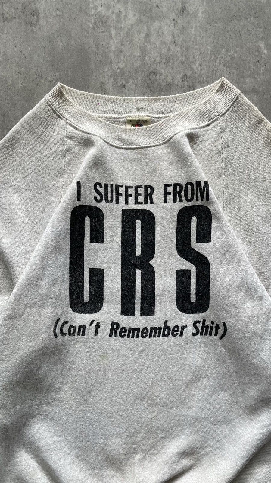 Russell Athletic × Vintage 1990S I SUFFER FROM "CRS" CAN'T REMEMBER SHIT SWEATSHIRT Size US L / EU 52-54 / 3 - 1 Thumbnail