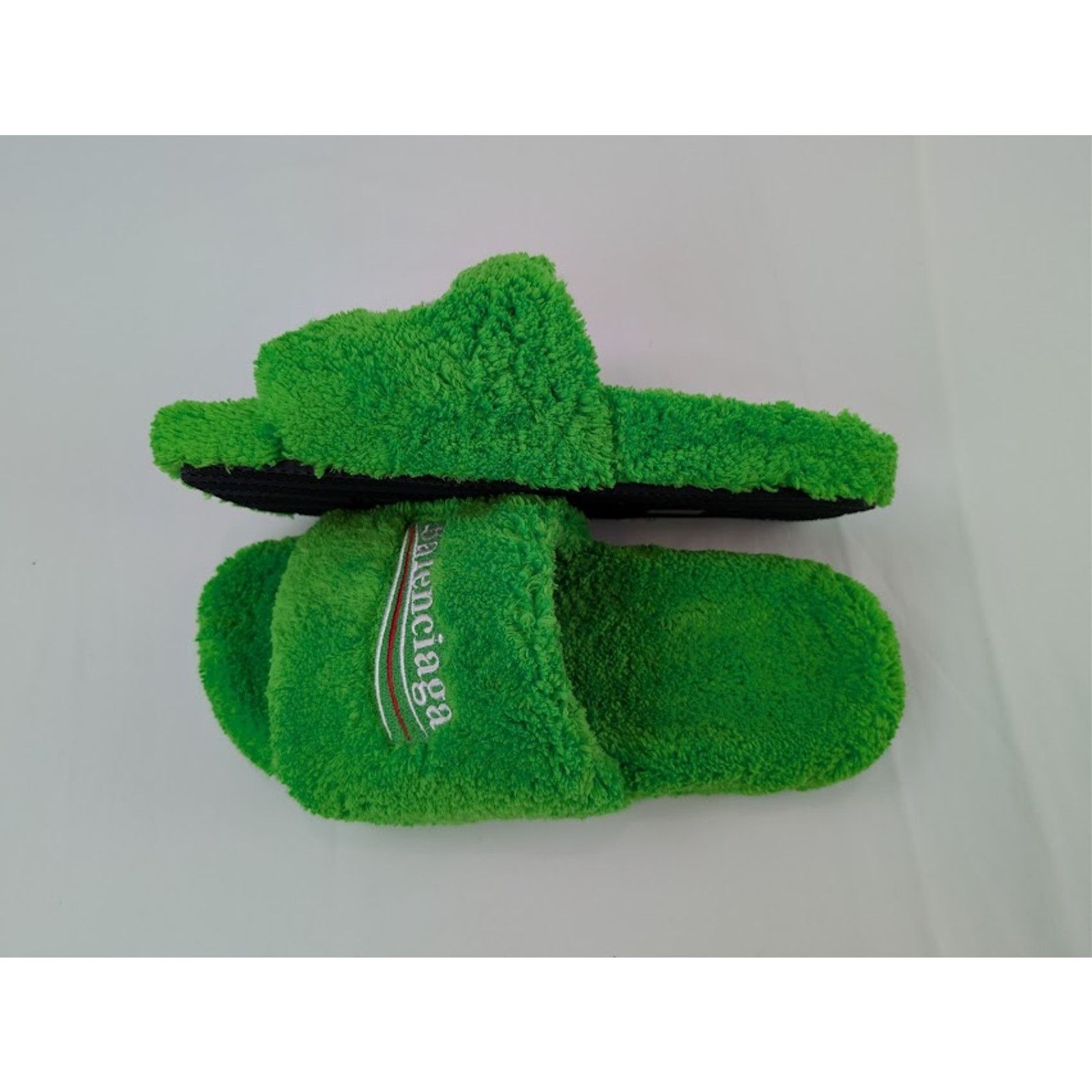Balenciaga o1rshd1 Q:2 / Furry Political Campaign Slide Sandal in Apple Size US 11 / EU 44 - 1 Thumbnail