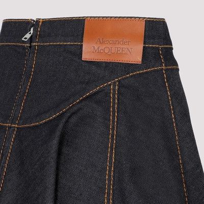 Alexander McQueen o1y0325 Denim Mini Skirt in Blue Size 28" / US 6 / IT 42 - 4 Thumbnail
