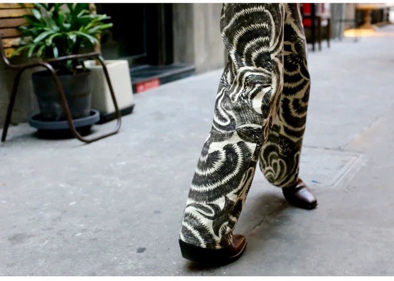 Dries Van Noten DRIES VAN NOTEN size:26 Feather-printed jeans Size 26" / US 2 / IT 38 - 2 Thumbnail