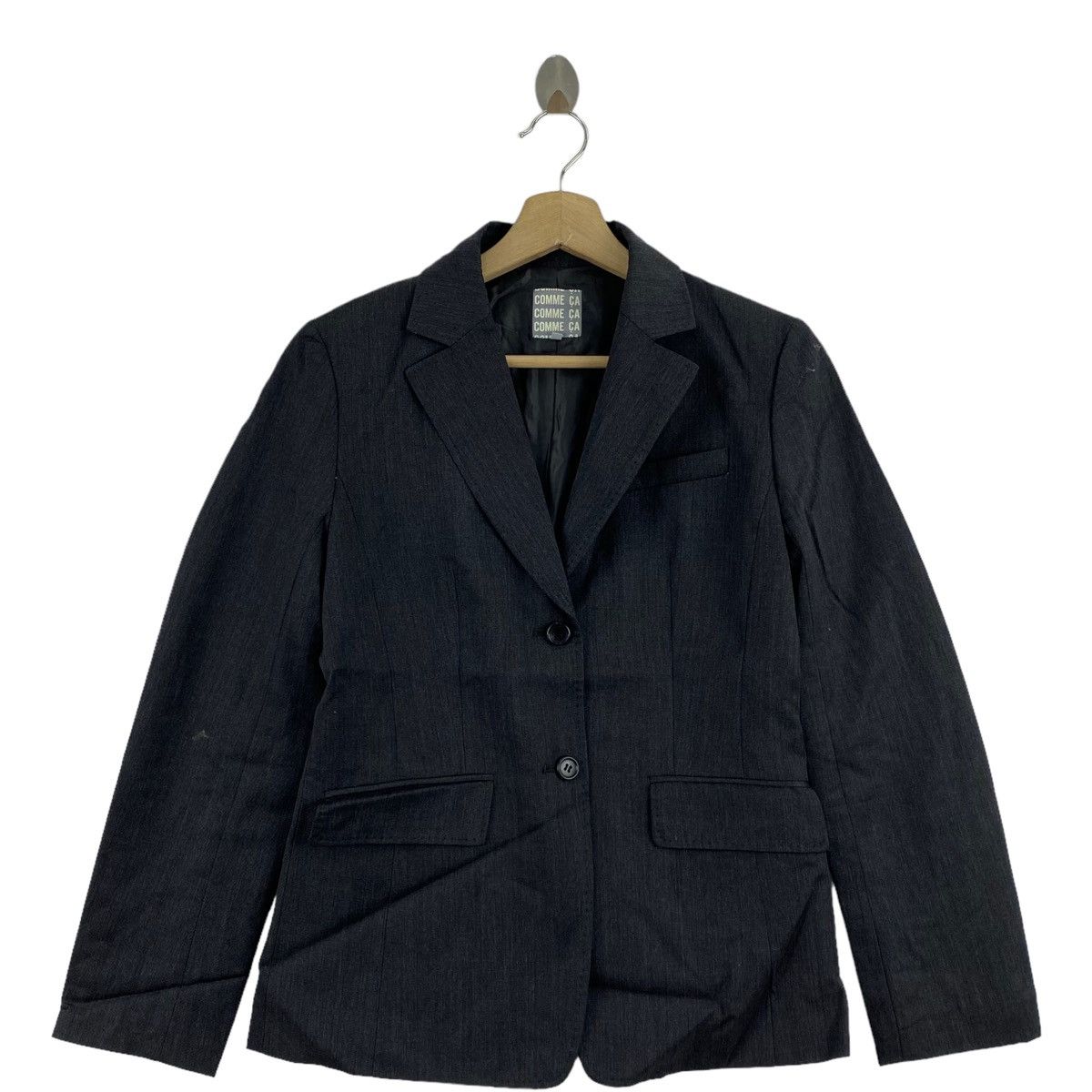 Comme Ca Ism COMME CA ISM Japanese Brand Plain Dark Grey Blazer Coat Size US S / EU 44-46 / 1 - 1 Thumbnail