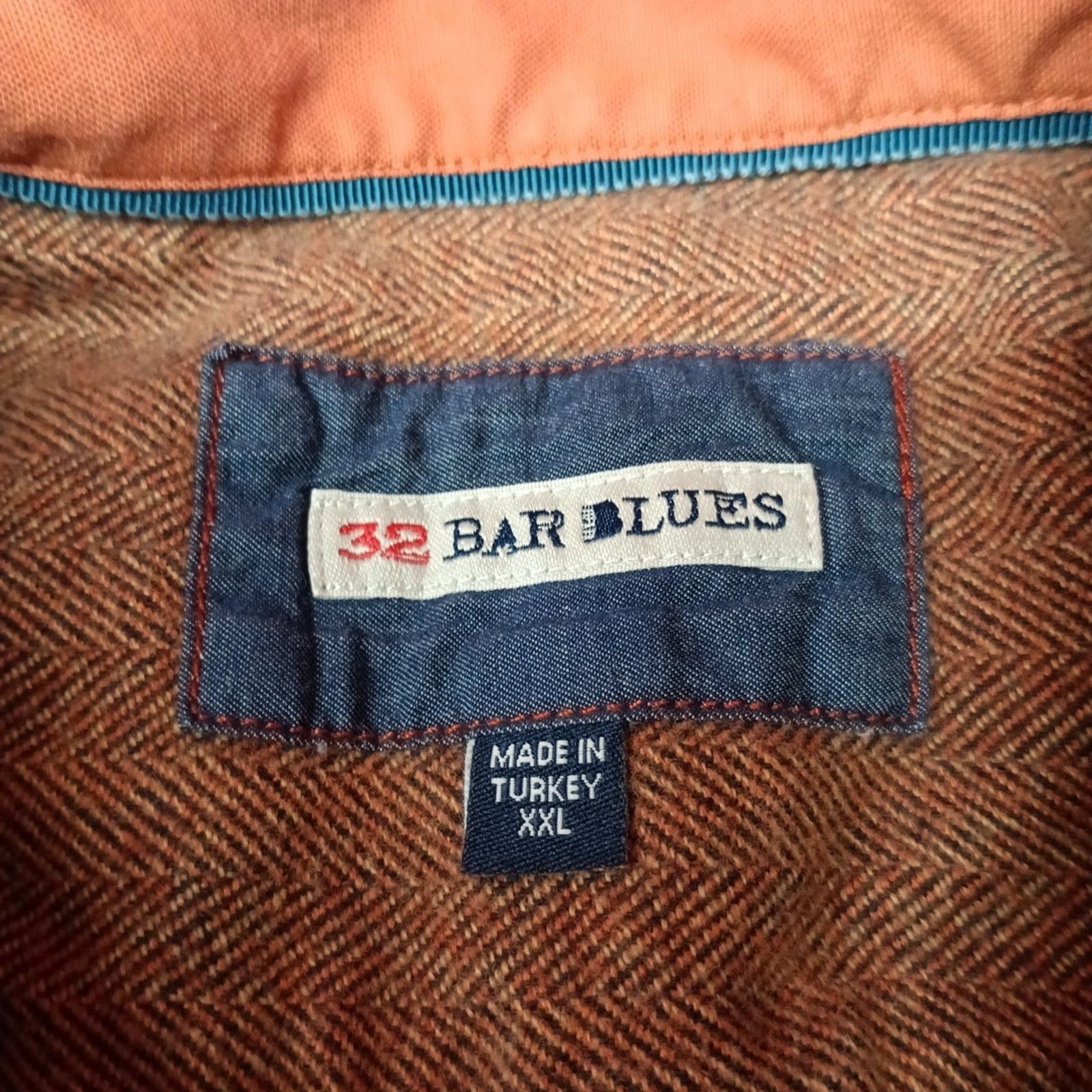Other 32 Bar Blues Shirt Men's 2XL XXL Brown Cotton Button Up Size US XXL / EU 58 / 5 - 4 Thumbnail