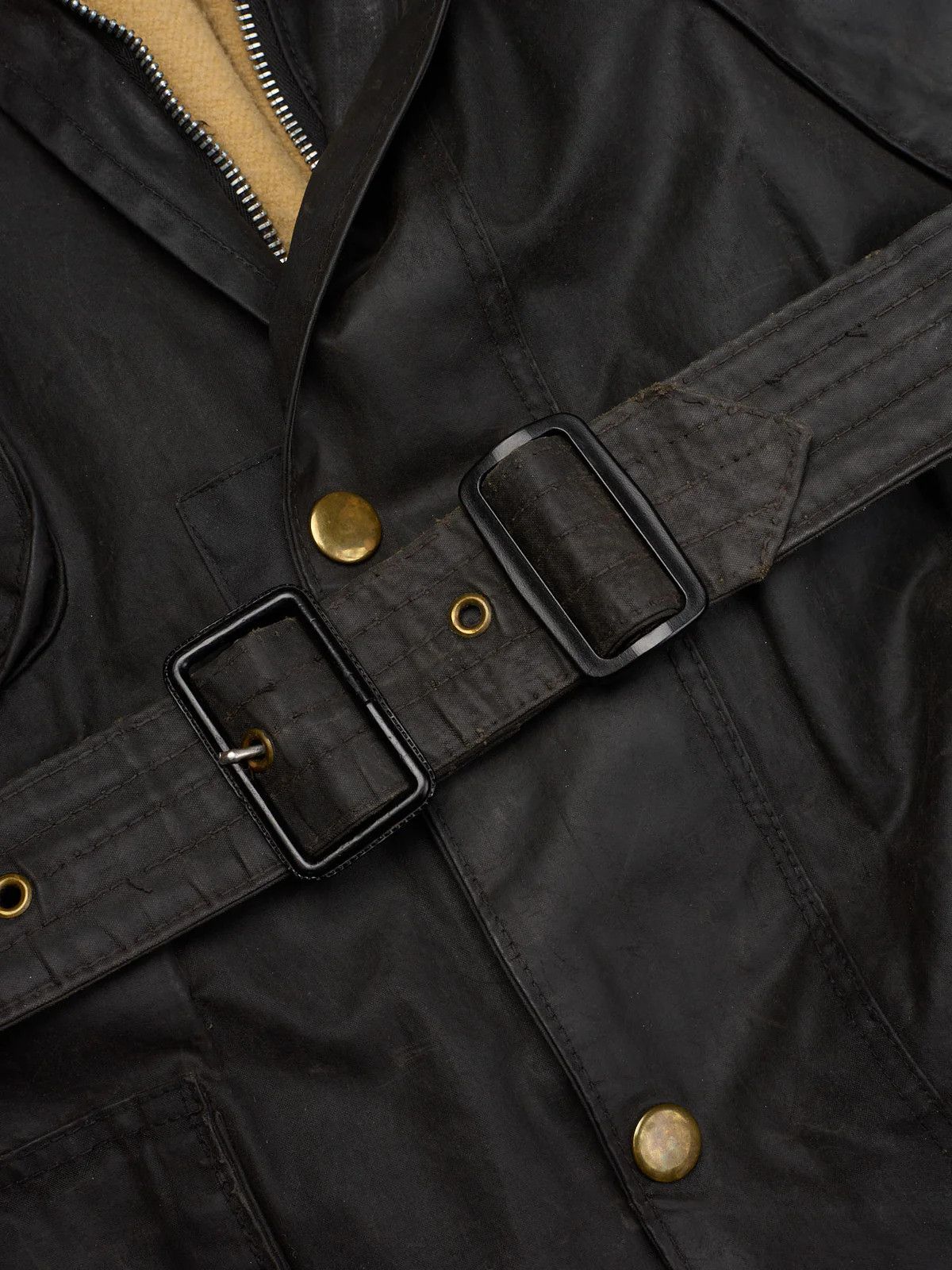 Barbour Vintage 1970's BARBOUR One Crest Black Motorcycle Wax Jacket Size US L / EU 52-54 / 3 - 12 Thumbnail