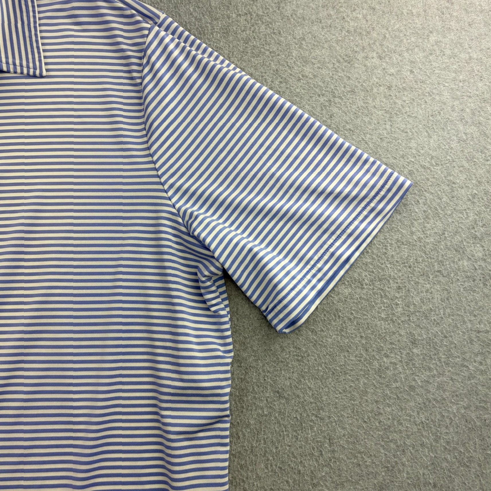 RLX Ralph Lauren RLX Ralph Lauren Polo Shirt Mens Large Blue Stripe Short Sleeve Golf Adult Size US L / EU 52-54 / 3 - 7 Thumbnail