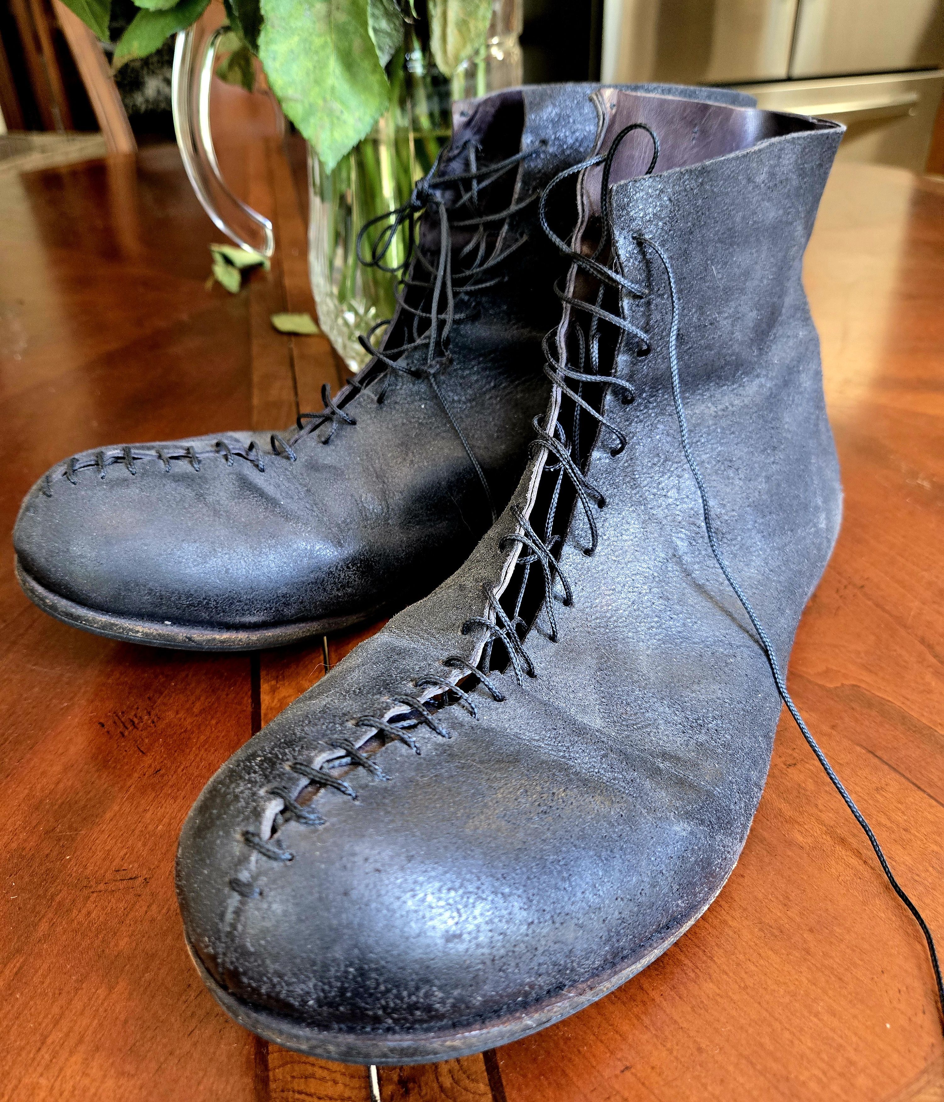 Carpe Diem Carpe Diem Reverse Horse Leather Suture Boots Size US 11 / EU 44 - 1 Thumbnail