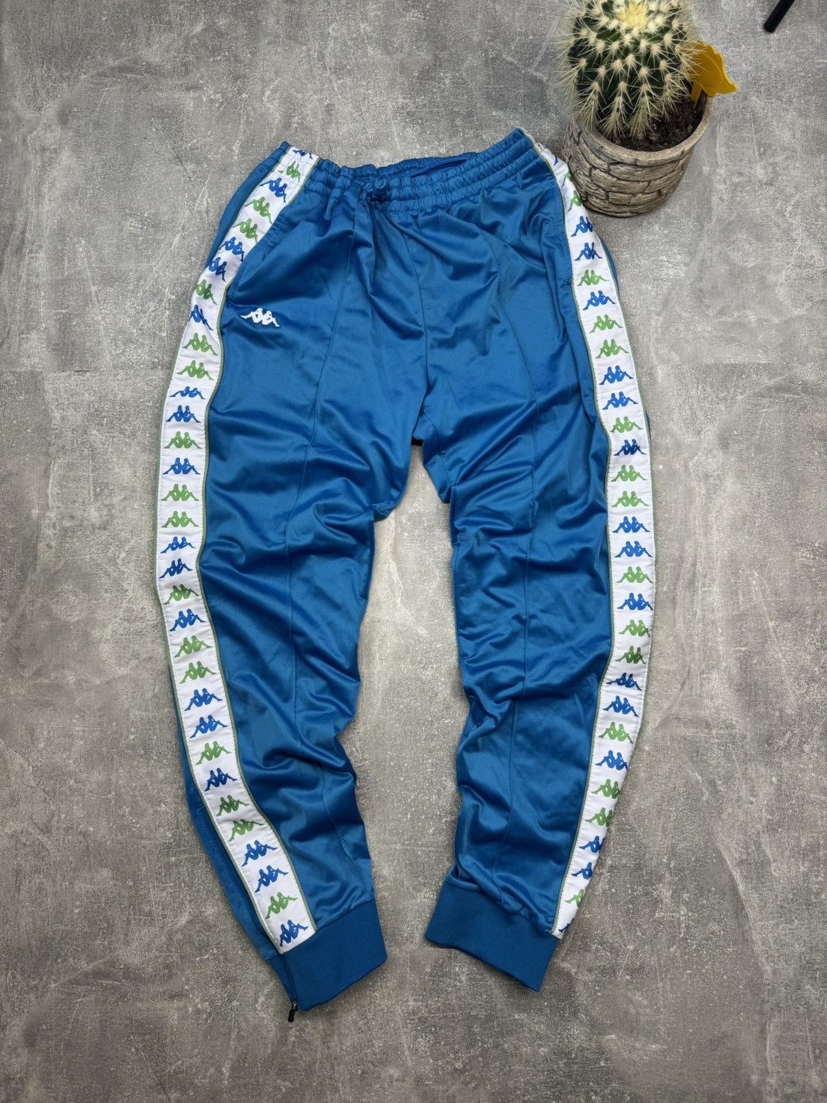 Kappa × Vintage VINTAGE KAPPA BLUE CLASSIC STRIPE TRACK PANTS Size US 33 - 1 Thumbnail