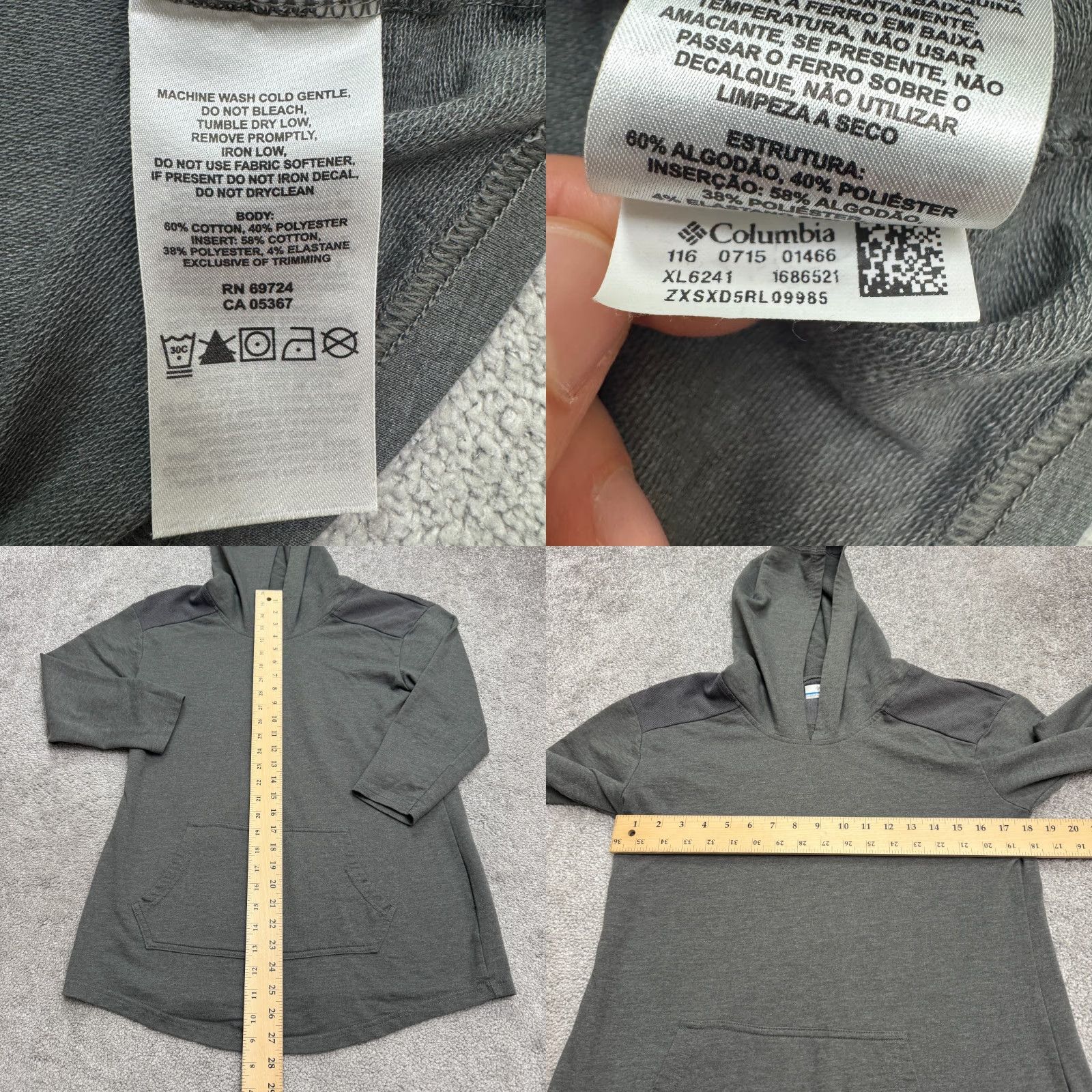 Vintage Columbia Hoodie Pullover Sweatshirt Womens Medium Gray 3/4 Sleeve Outdoor Size M / US 6-8 / IT 42-44 - 8 Thumbnail