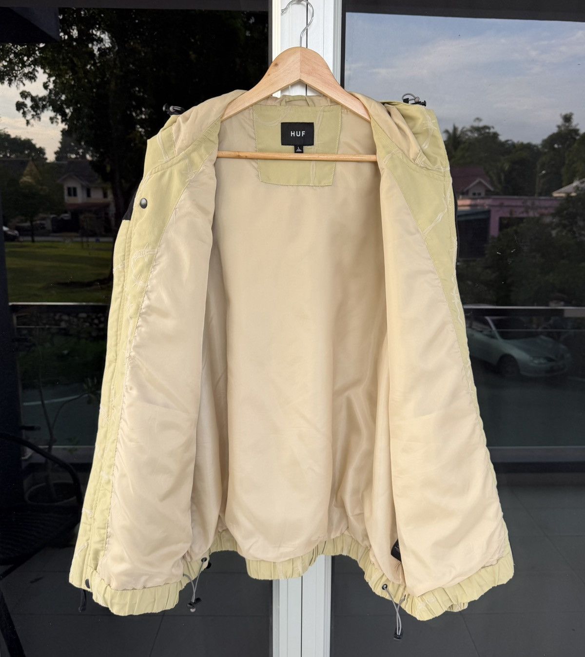 Huf HUF Barbed Wire Jacket Beige Hooded Streetwear UtilityJacket Size US L / EU 52-54 / 3 - 11 Thumbnail