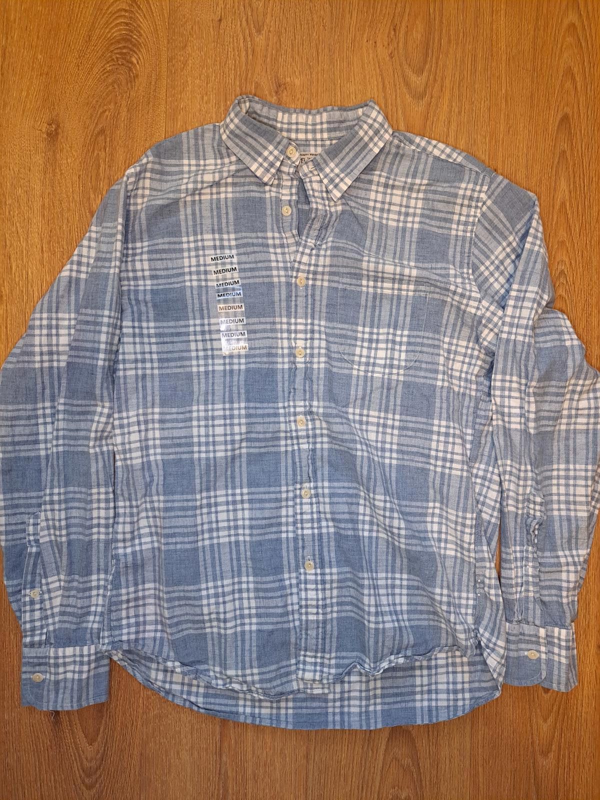 J Crew Button Up Dress Shirt Mens Medium Blue Plaid Cotton