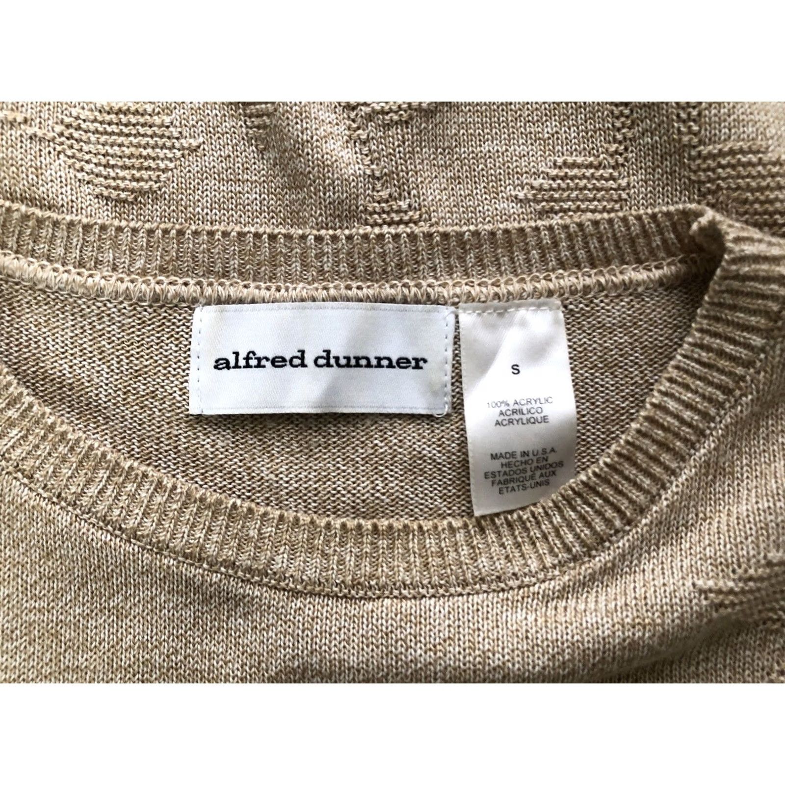 Vintage Alfred Dunner Sweater Knit S Gold Tan ShortSleeve Office Cottage Capsule Size S / US 4 / IT 40 - 4 Thumbnail