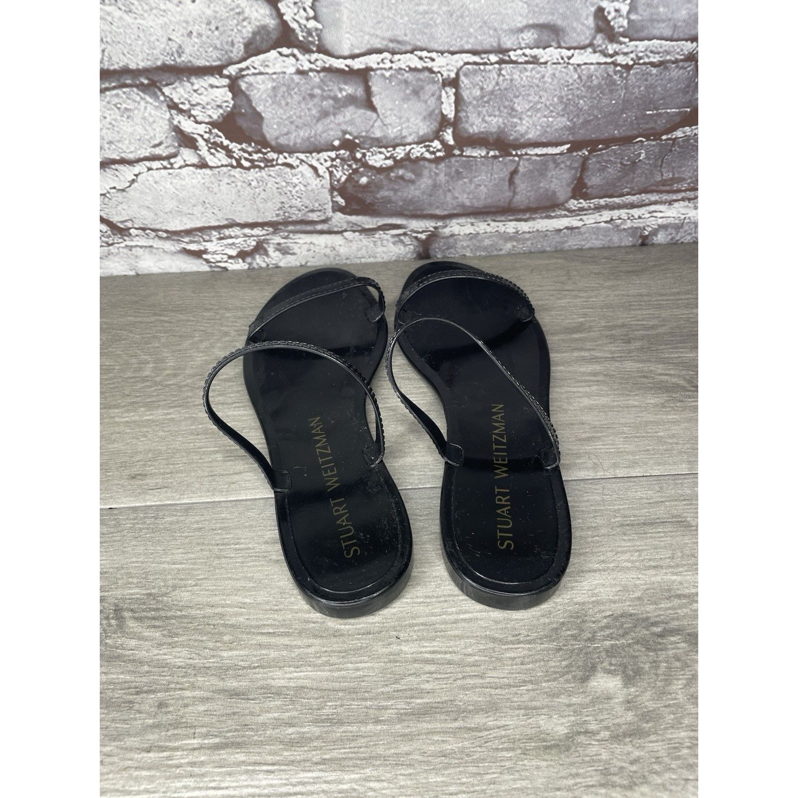 Stuart Weitzman Stuart Weitzman Black Sawyer Jelly Flats Slides Sandals Wome Size US 7 / IT 37 - 5 Thumbnail