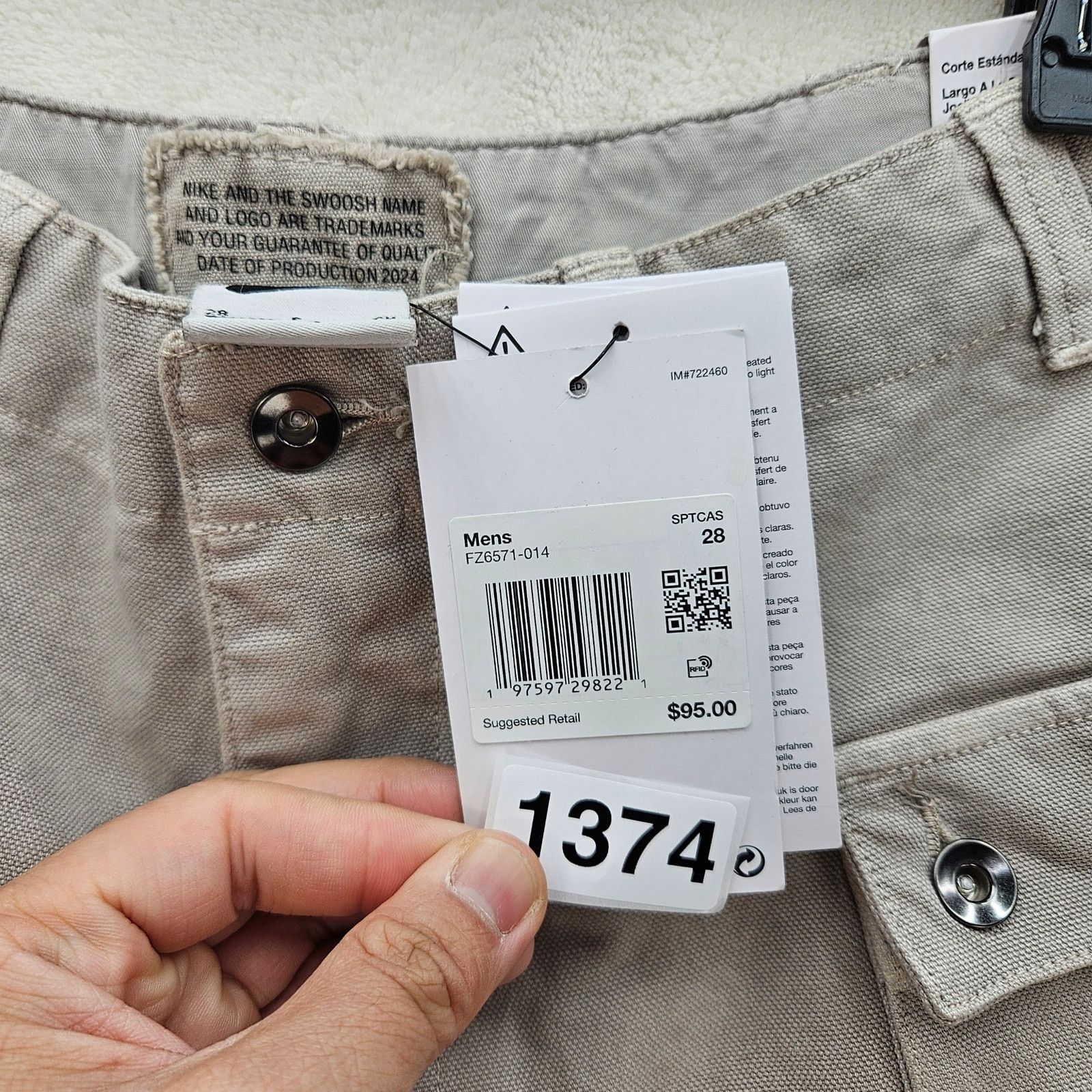 Nike NIKE LIFE SIZE 28 P44 HEMP CARGO SHORTS FZ6571-014 RETAIL$95 Size US 28 / EU 44 - 6 Thumbnail