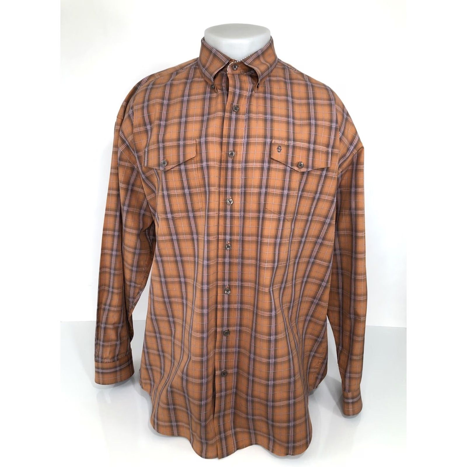 Stetson Stetson Shirt Mens 2XL Brown Embroidered Plaid Western Size US XXL / EU 58 / 5 - 2 Thumbnail