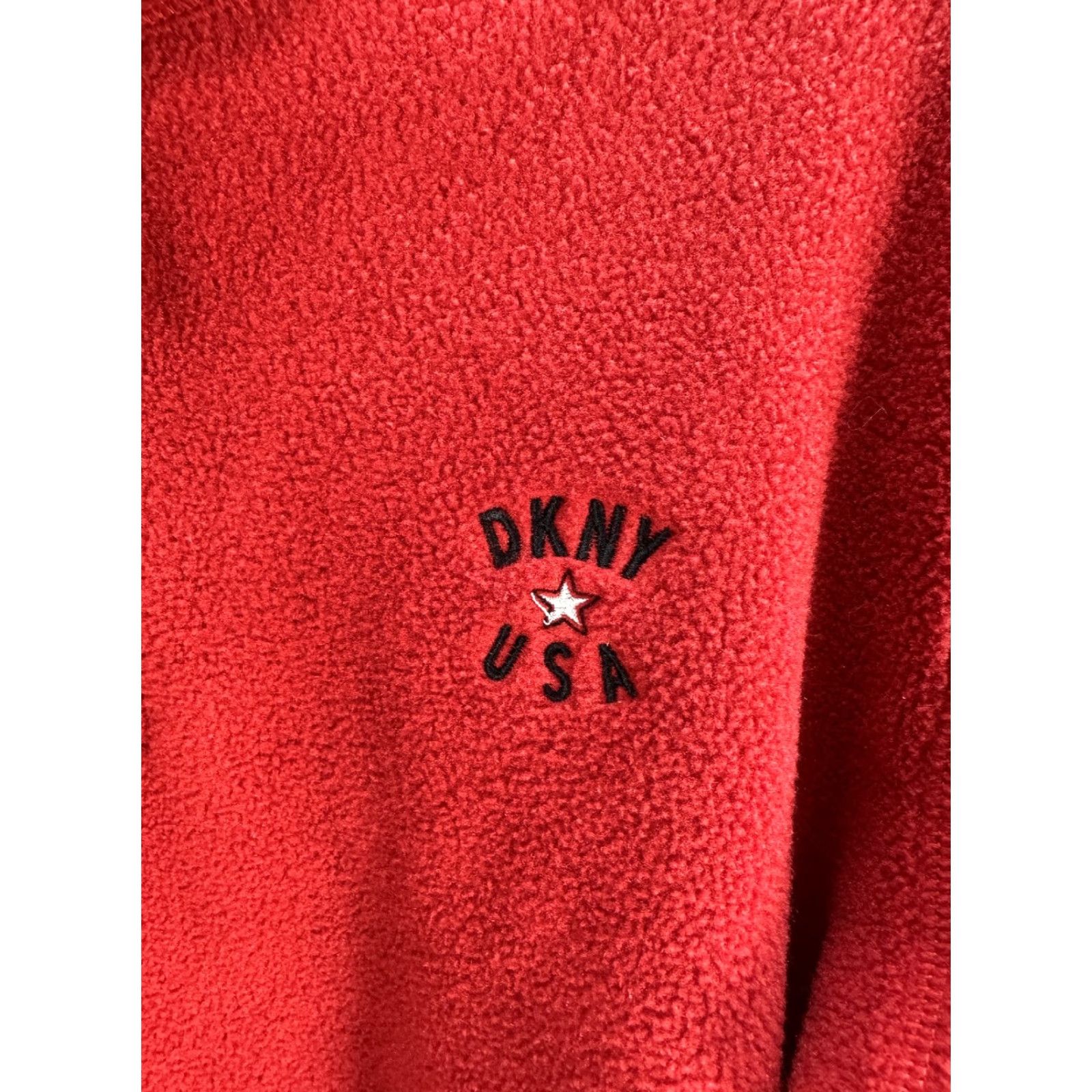 DKNY VINTAGE DKNY Red Fleece Sweatshirt Pullover Kangaroo Pocket Logo Sz M Womens 1/4 Zip Size M / US 6-8 / IT 42-44 - 4 Thumbnail