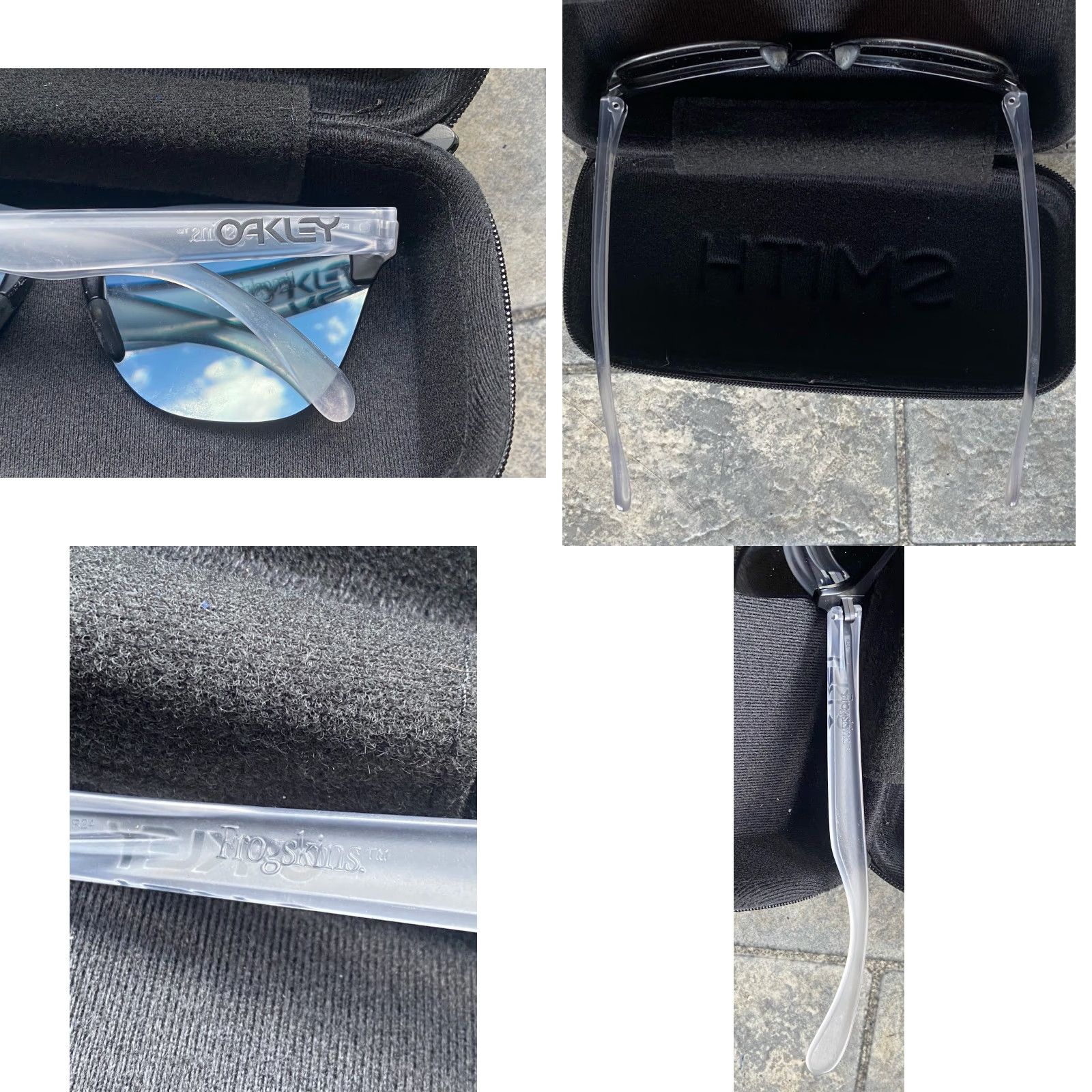 Oakley Oakley Frogskins Sunglasses Unisex Adults Clear/Black Frame Prizm Sapphire Blue Reflective Lenses Size ONE SIZE - 8 Thumbnail