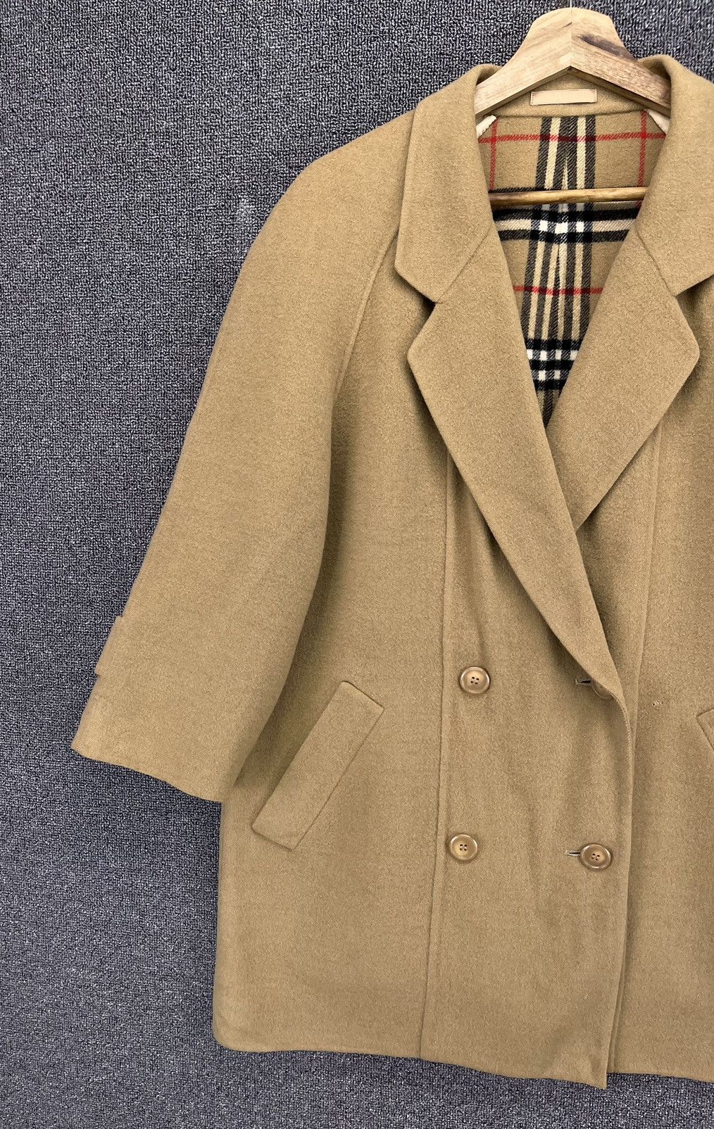 Burberry × Vintage Vintage 90s Burberry Double Breasted Wool Jacket Size L / US 10 / IT 46 - 3 Thumbnail