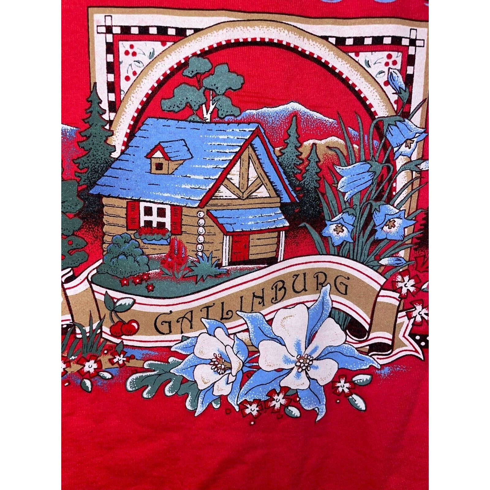 Vintage Vintage Tennessee Gatlinburg Shirt Cabin Red Tee VTG 90s L Size US L / EU 52-54 / 3 - 3 Thumbnail