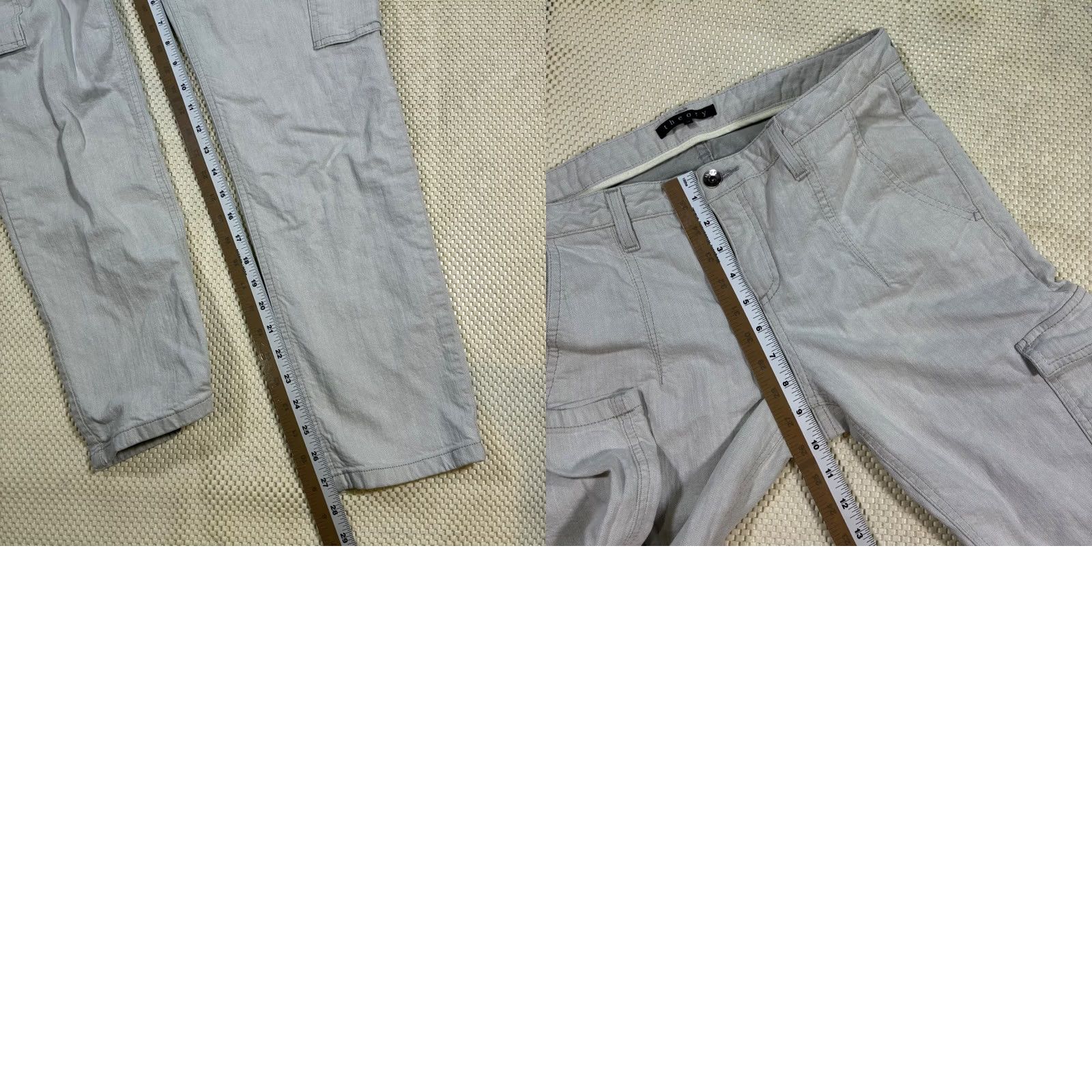 Theory Theory Women's Gray Cargo Pants Size 12 Straight Leg Cotton Blend Casual Pants Size 34" / US 12 / IT 48 - 8 Thumbnail