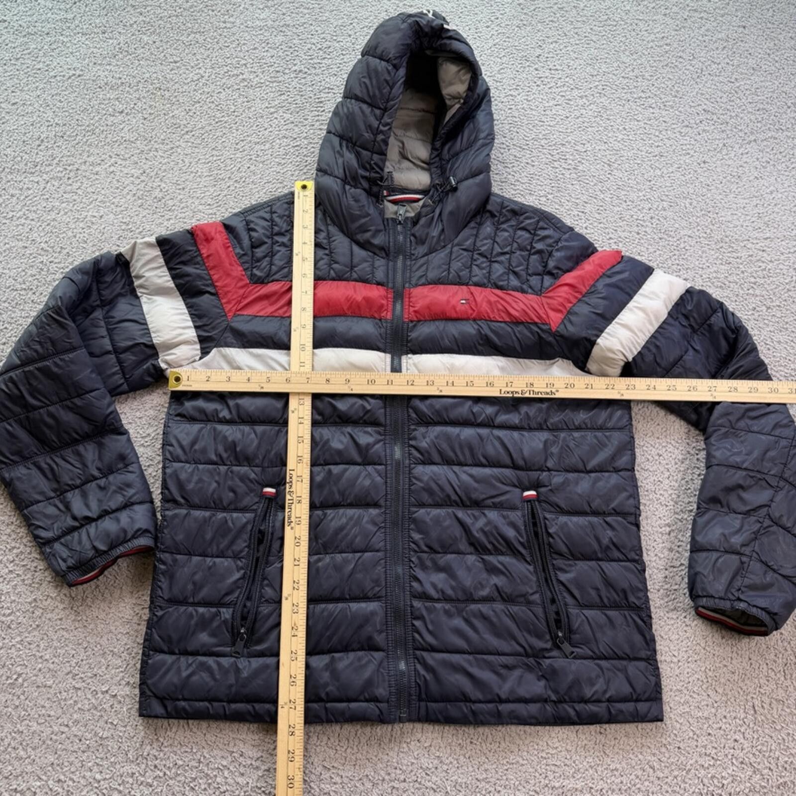Tommy Hilfiger Tommy Hilfiger Hooded Puffer Jacket Mens L Full Zip Quilted Size US L / EU 52-54 / 3 - 3 Thumbnail