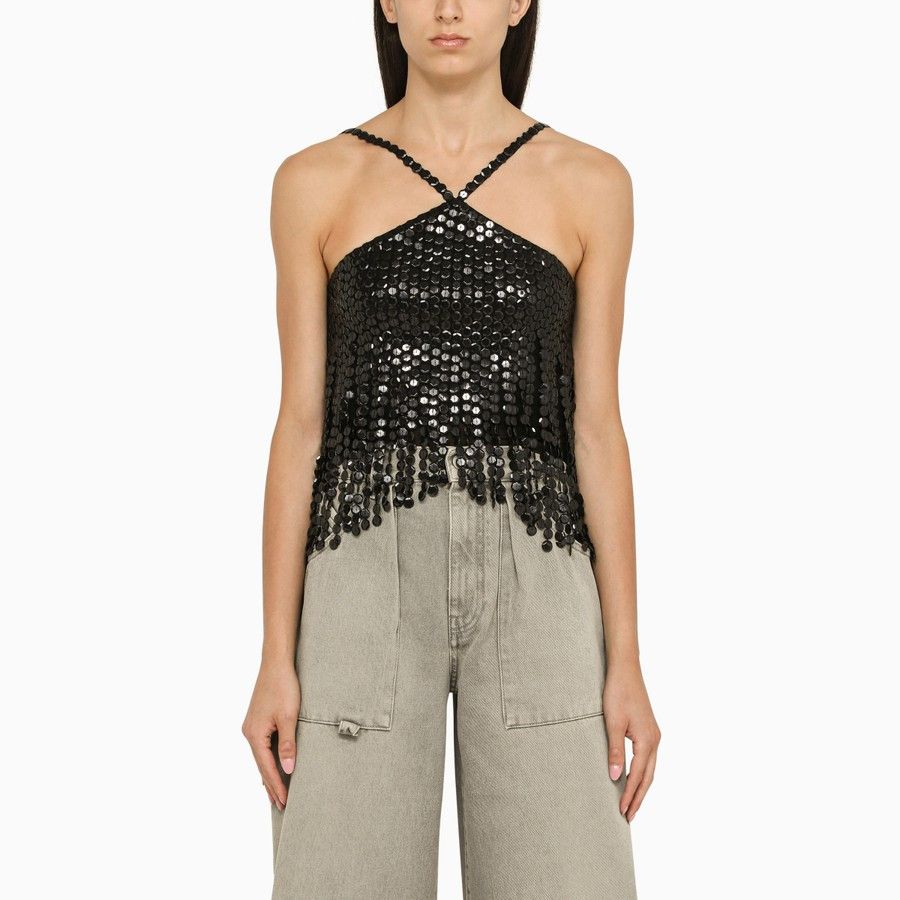 The Attico o1d2blof1024 Halter Top in Black Size S / US 4 / IT 40 - 1 Thumbnail
