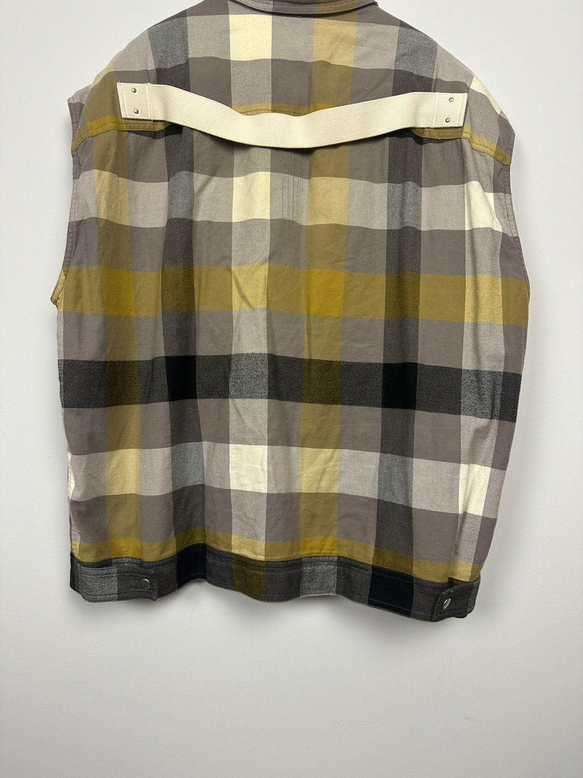 Rick Owens SS22 ‘FOGACHINE’ Dust Plaid Boxy Vest Size US L / EU 52-54 / 3 - 6 Thumbnail