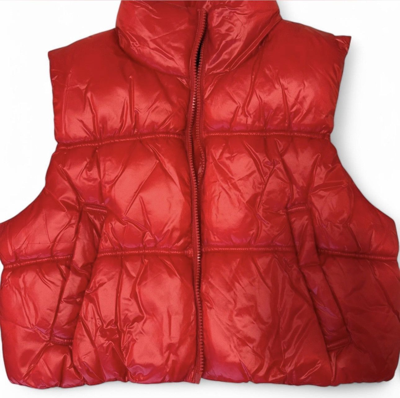 H&M Red Puffer Vest Size S / US 4 / IT 40 - 1 Thumbnail