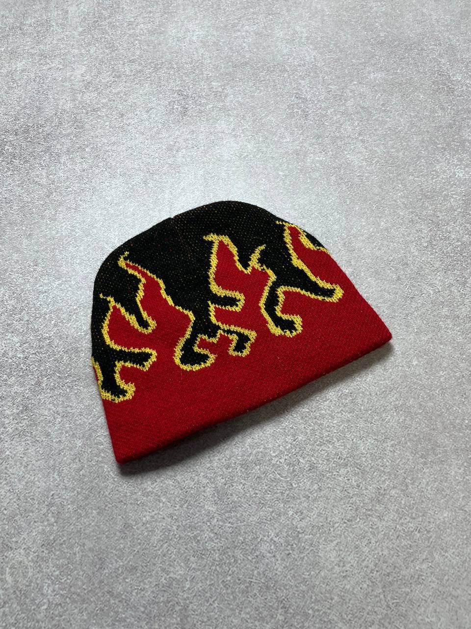 Other Vintage Flames Beanie Hat Y2K Os Size ONE SIZE - 1 Thumbnail