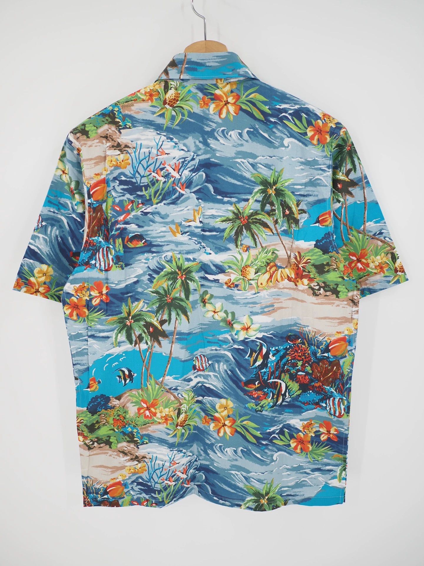 Prada PRADA Blue Palm Tree Hawaiian Shirt Size US S / EU 44-46 / 1 - 2 Thumbnail