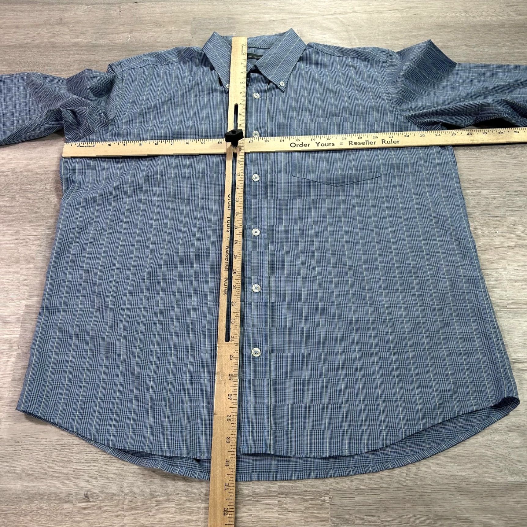 Vintage Turtleson Shirt Mens Large Blue Check Button-Down Long Sleeve Size US L / EU 52-54 / 3 - 5 Thumbnail