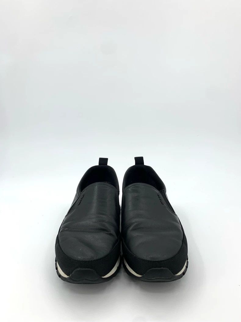 Prada Prada Size 43.5 Logo letter black leather one-foot casual l Size US 10.5 / EU 43-44 - 3 Thumbnail
