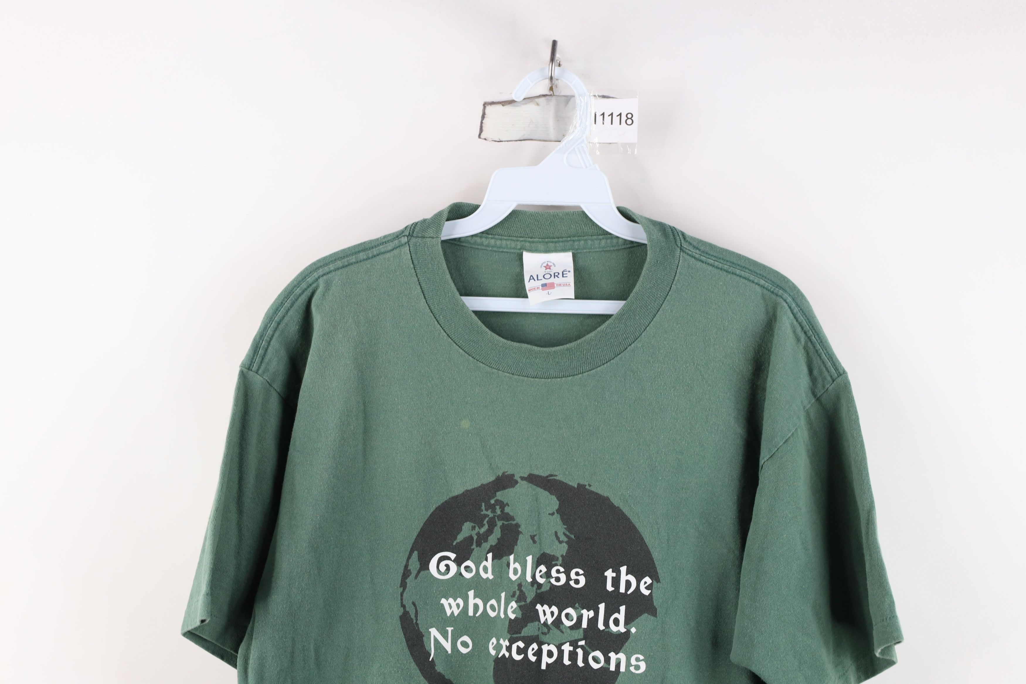 Vintage Vintage 90s Christian Whole World No Exceptions T-Shirt USA Size US L / EU 52-54 / 3 - 2 Thumbnail