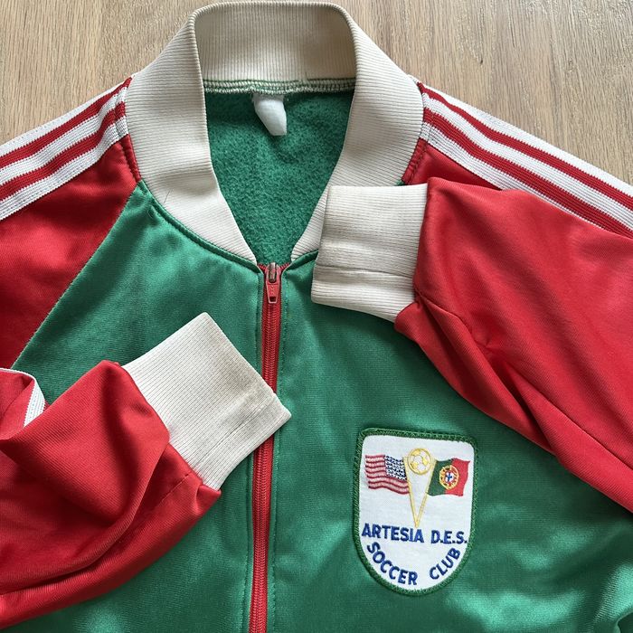 Vintage Vintage 70s 80s Green Red Portugal Euro Soccer Track