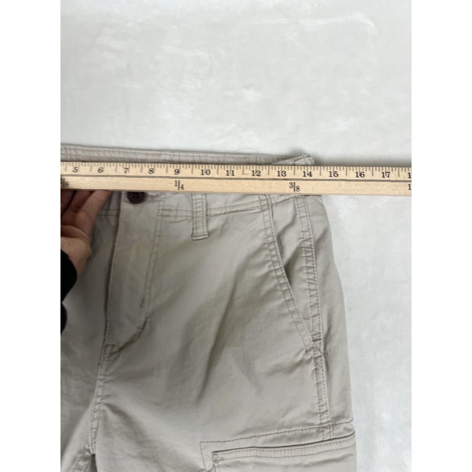 American Eagle Outfitters American Eagle Slim Lived-In Cargo Pants Mens 28x29 Beige Stretch Casual Size US 28 / EU 44 - 5 Thumbnail
