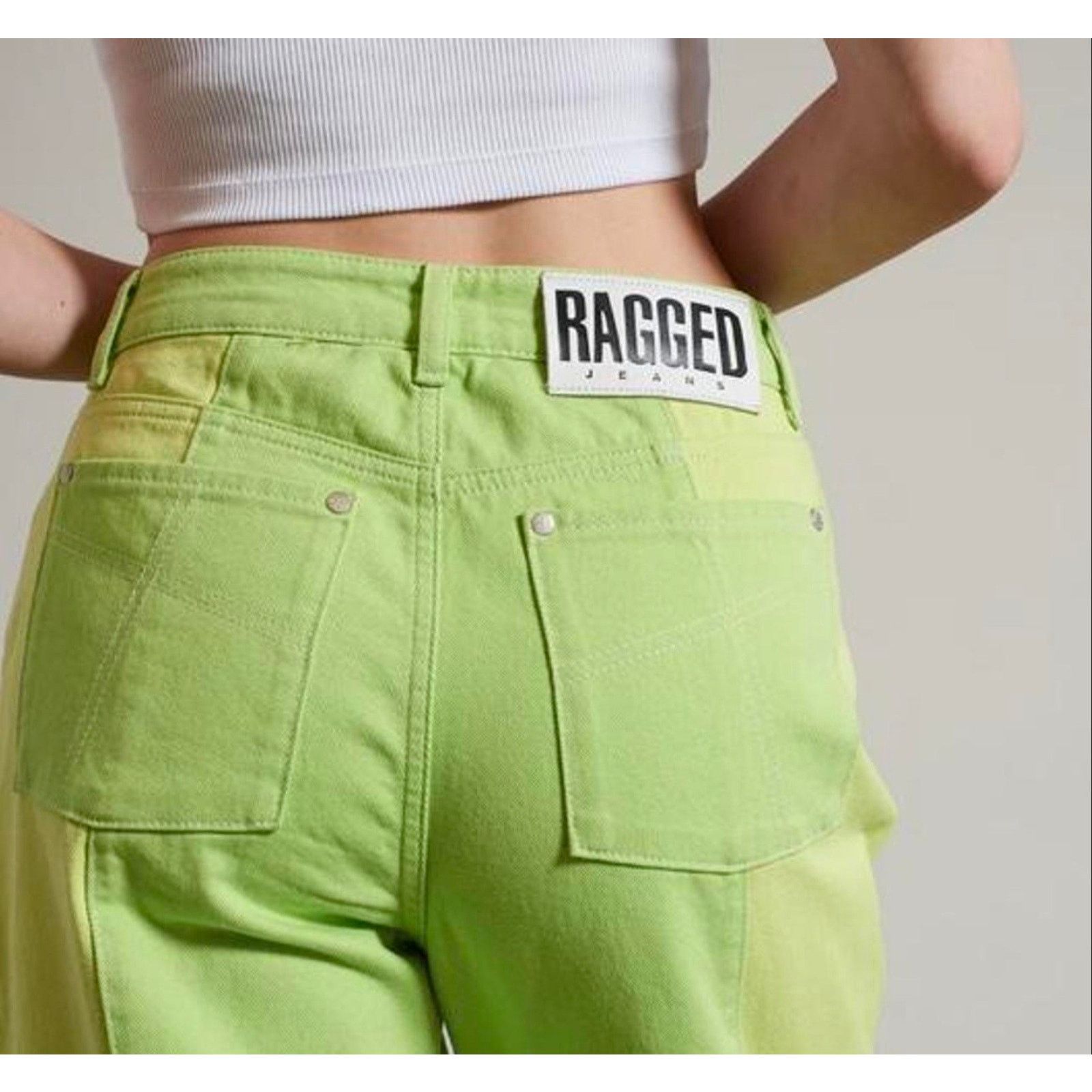 The Ragged Priest Ragged Priest CLACKER DAD JEAN neon green Size 28 Size 28" / US 6 / IT 42 - 4 Thumbnail