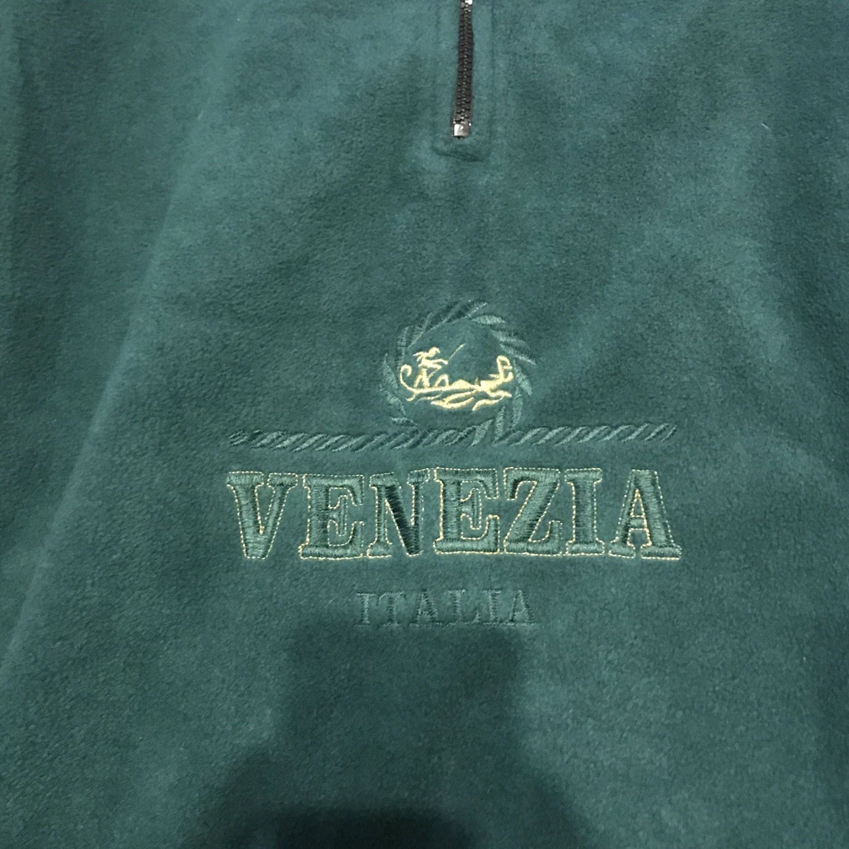 Vintage VINTAGE Emma & Di Venezia Italia 1/4 Zip Pullover Sweatshirt XL Green Unisex Adults 80s Italian Gondola Crew Neck Polyester Fleece Long Sleeve Size US XL / EU 56 / 4 - 2 Thumbnail