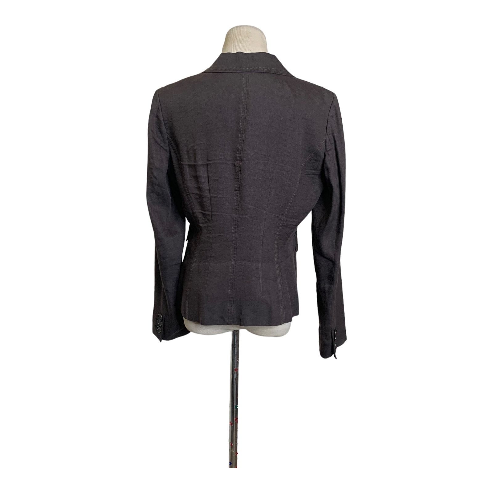 Alfani Alfani brown stitched lapel detail casual blazer size 8P Size M / US 6-8 / IT 42-44 - 2 Thumbnail