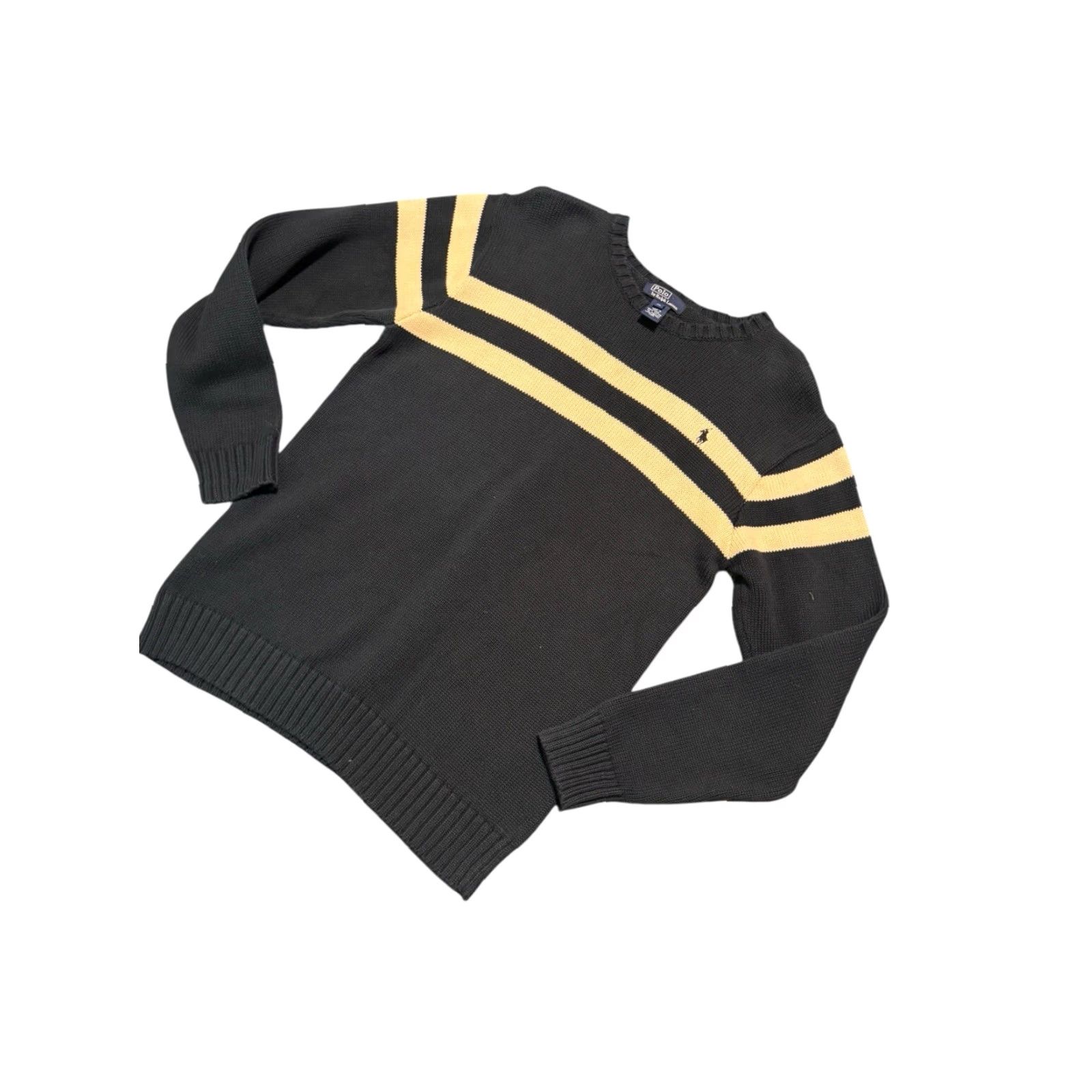 Polo Ralph Lauren VINTAGE Polo Ralph Lauren Striped Knit Sweater Blue/White XL Made In Japan Pullover Crew Neck Unisex Adults Long Sleeve Size XL / US 12-14 / IT 48-50 - 4 Thumbnail