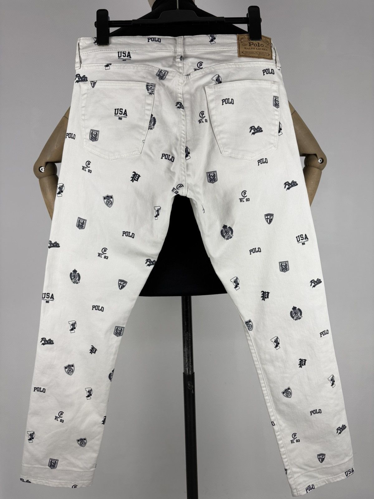 RRL Ralph Lauren Rare Polo Bear Multi-Logo Double Rrl Print Pattern Cotton Denim Pants Jeans Size US 34 / EU 50 - 4 Thumbnail
