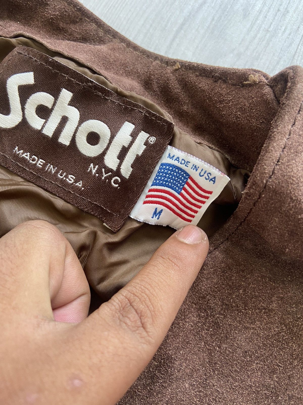 Schott Vintage 1980’s Schott NYC Suede Leather Iron Patches Vest Size US M / EU 48-50 / 2 - 5 Thumbnail