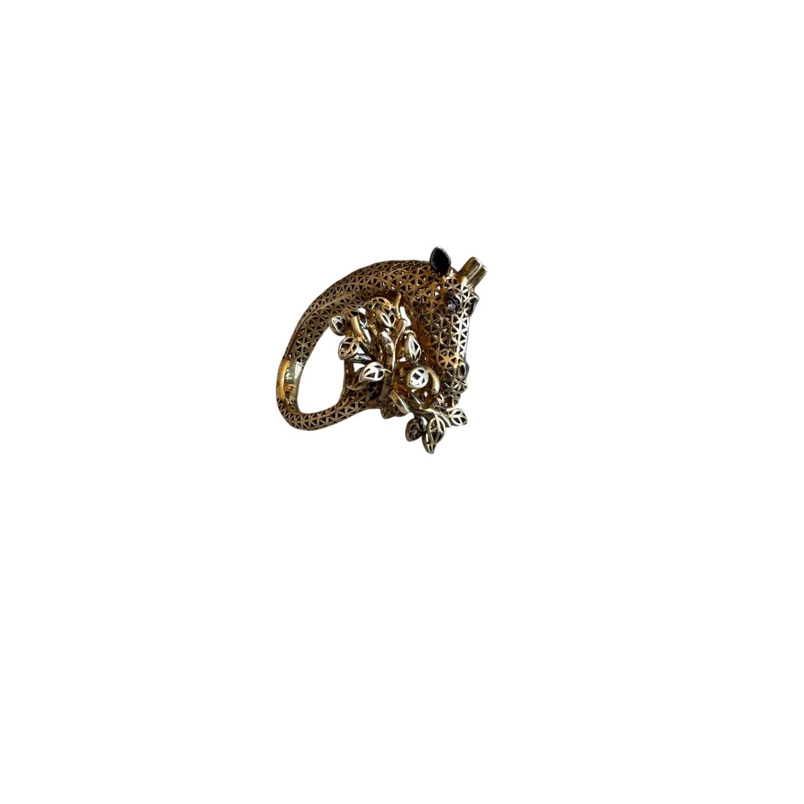 Other Gold Plated Crystal Giraffe Cocktail Ring Size ONE SIZE - 3 Thumbnail