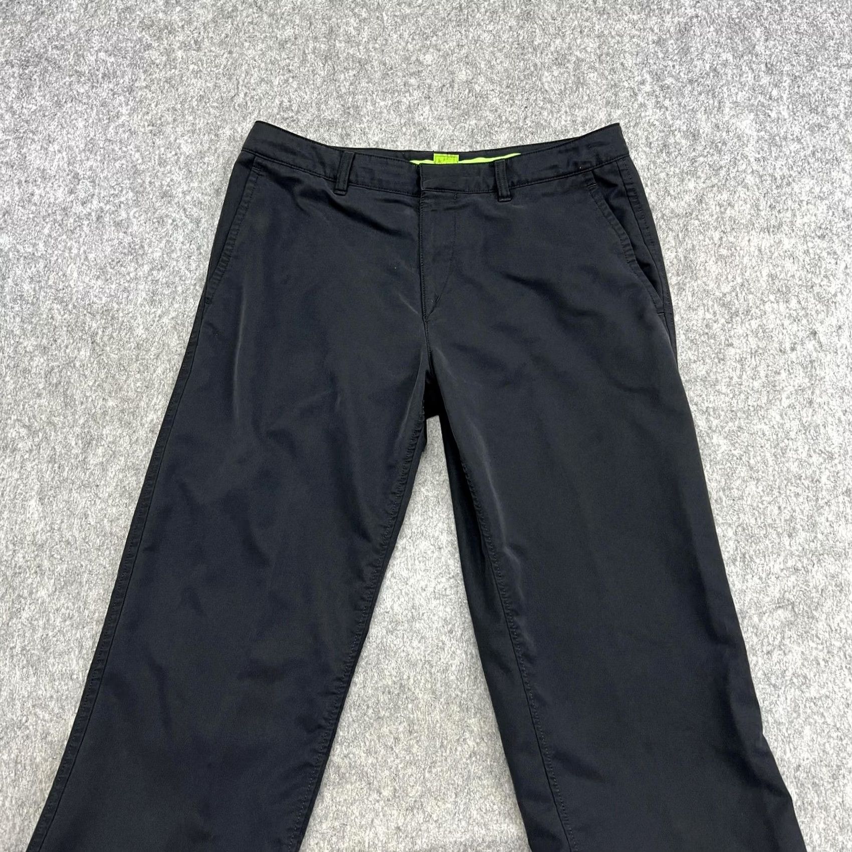 Hugo Boss Hugo Boss Mens Black Microfiber Chino Pants Regular Straight Office Fit 36 35x34 Size US 36 / EU 52 - 6 Thumbnail