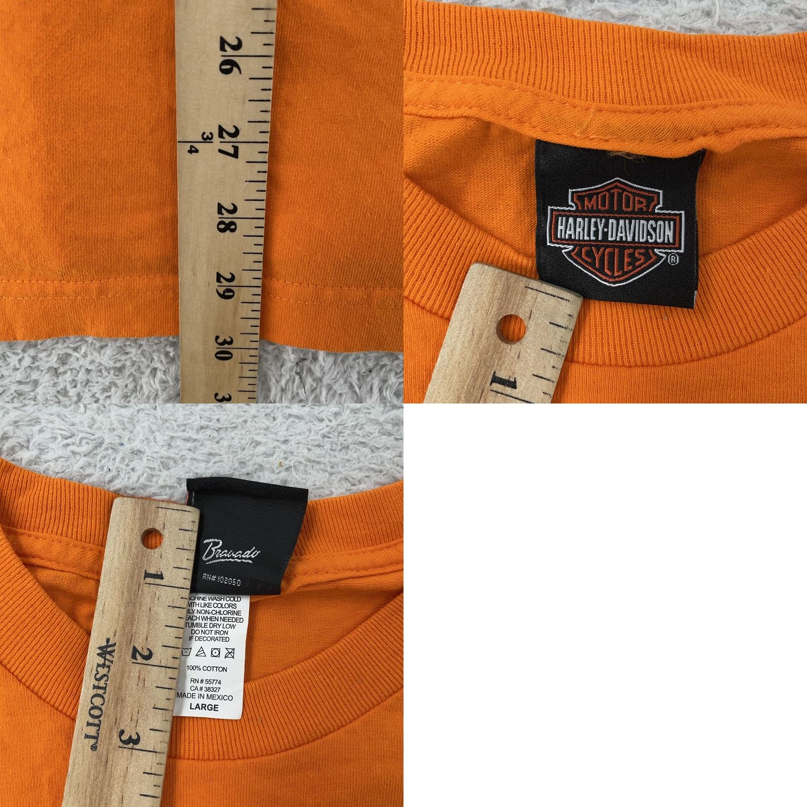 Harley Davidson Harley-Davidson T-Shirt Mens M Orange Graphic Print Crew Neck Short Sleeve Biker Motorcycle Size US M / EU 48-50 / 2 - 8 Thumbnail