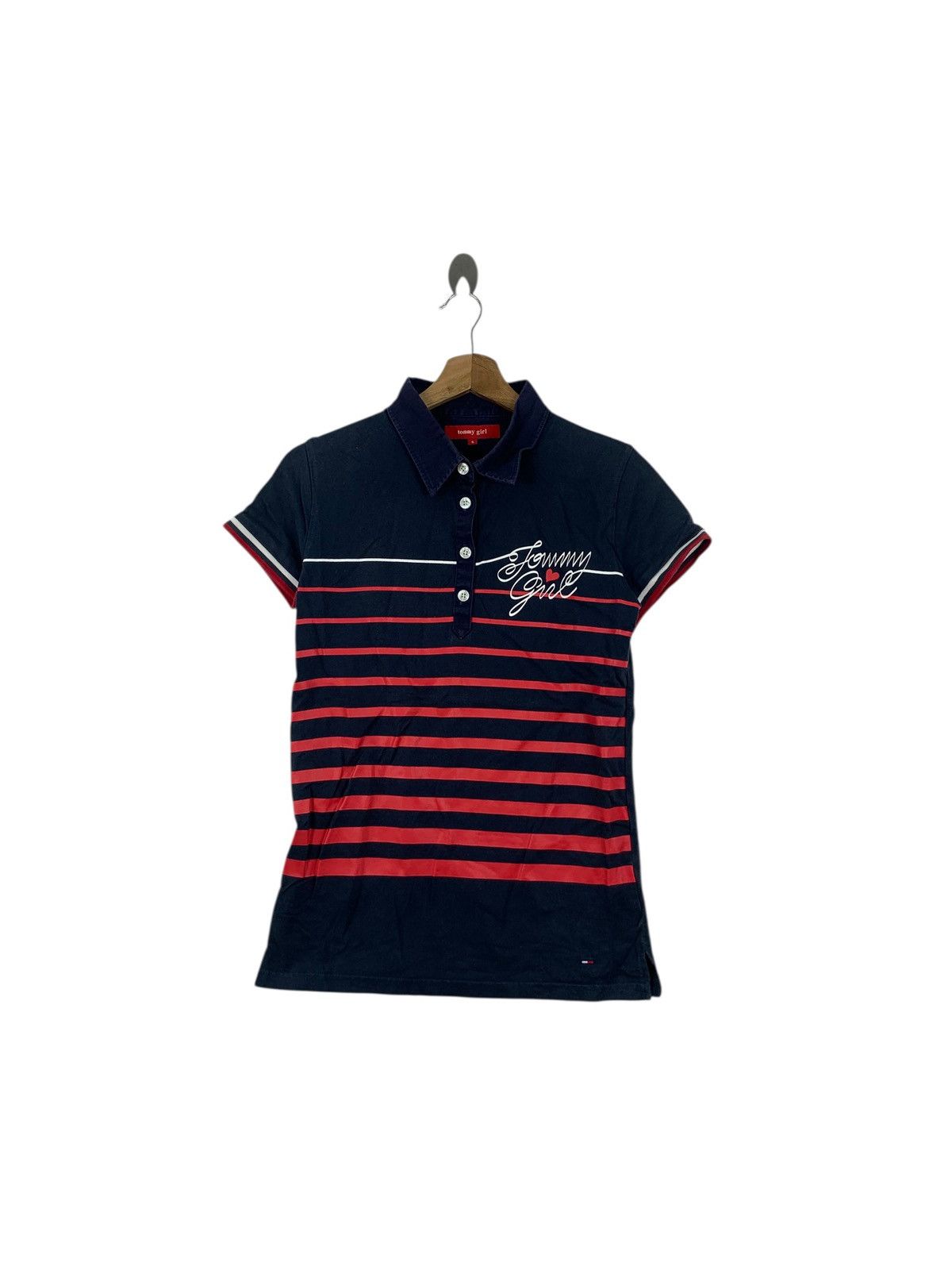 Tommy Hilfiger Vintage TOMMY HILFIGER USA Striped Slim Fit Polo Tee Shirt Size S / US 4 / IT 40 - 1 Thumbnail